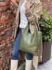 Italská kožená taška Shopper Bag s kosmetickou taštičkou 165 Čokoládová